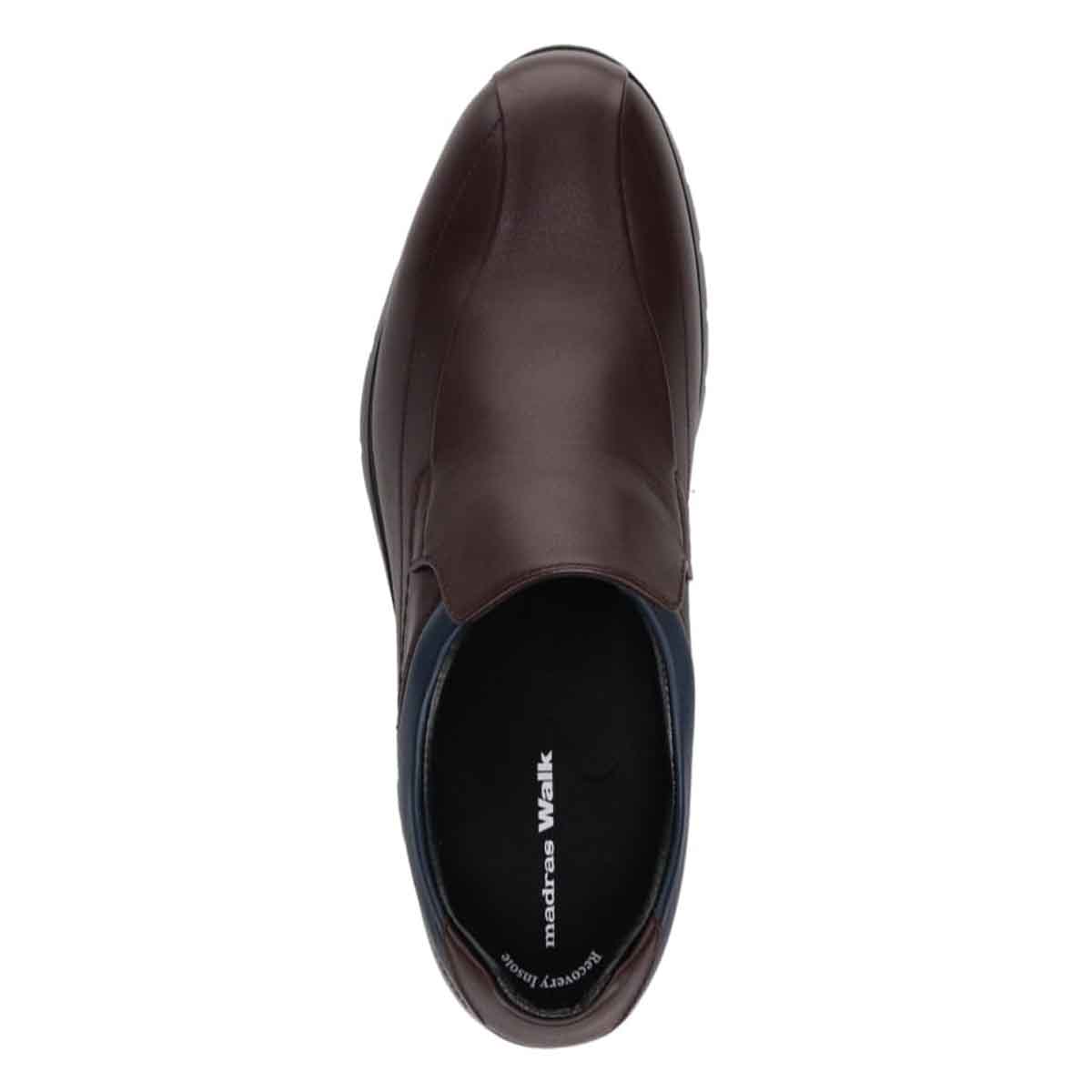 【GORE-TEX】マドラスウォーク madras Walk 「Recovery Shiatsu Insole」搭載で指圧効果により血行をよくする。　全天候快適なゴアテックススリッポン・カジュアルシューズ　MW7702R D-BROWN/NAVY 25.0
