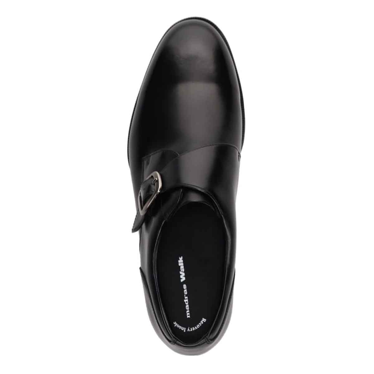 【GORE-TEX】マドラスウォーク madras Walk 「Recovery Shiatsu Insole」搭載で指圧効果により血行を115％促進。 ゴアテックス プレーントゥシングルモンク ビジネスシューズ MW7823R BLACK 25.0