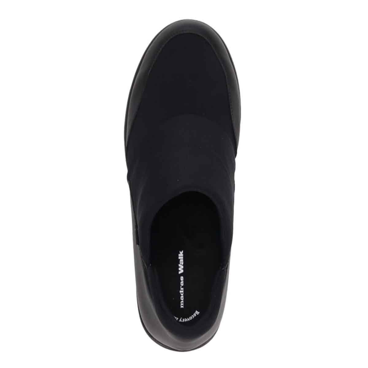 【GORE-TEX】マドラスウォーク madras Walk 「Recovery Shiatsu Insole」搭載で指圧効果により血行をよくする。 シンプルなデザインでさまざまなスタイルに合わせやすい！通勤・きれい目 ゴアテックススリッポンスニーカー MWL1008R BLACK 23.0