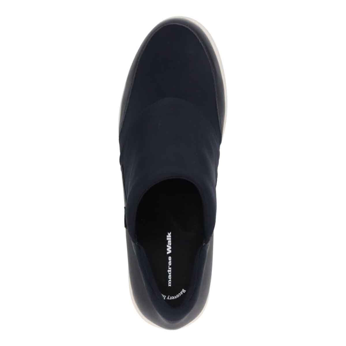 【GORE-TEX】マドラスウォーク madras Walk 「Recovery Shiatsu Insole」搭載で指圧効果により血行をよくする。 シンプルなデザインでさまざまなスタイルに合わせやすい！通勤・きれい目 ゴアテックススリッポンスニーカー MWL1008R NAVY 23.0