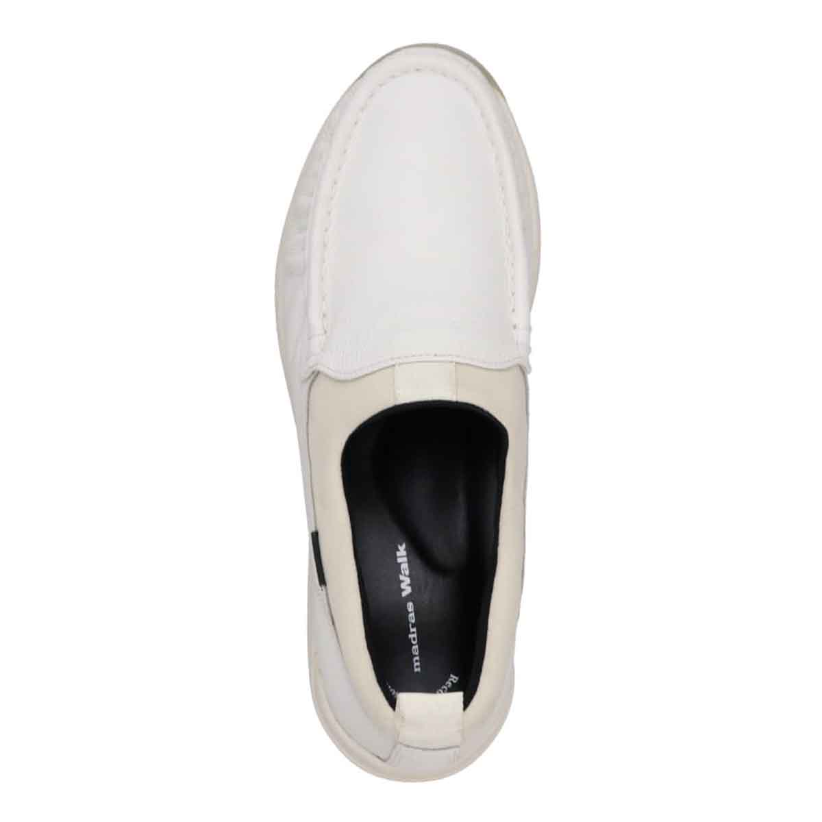 【GORE-TEX】マドラスウォーク madras Walk 「Recovery Shiatsu Insole」搭載で指圧効果により血行をよくする。ゴアテックス・モカシンスリッポンシューズ　MWL1021R WHITE 23.0