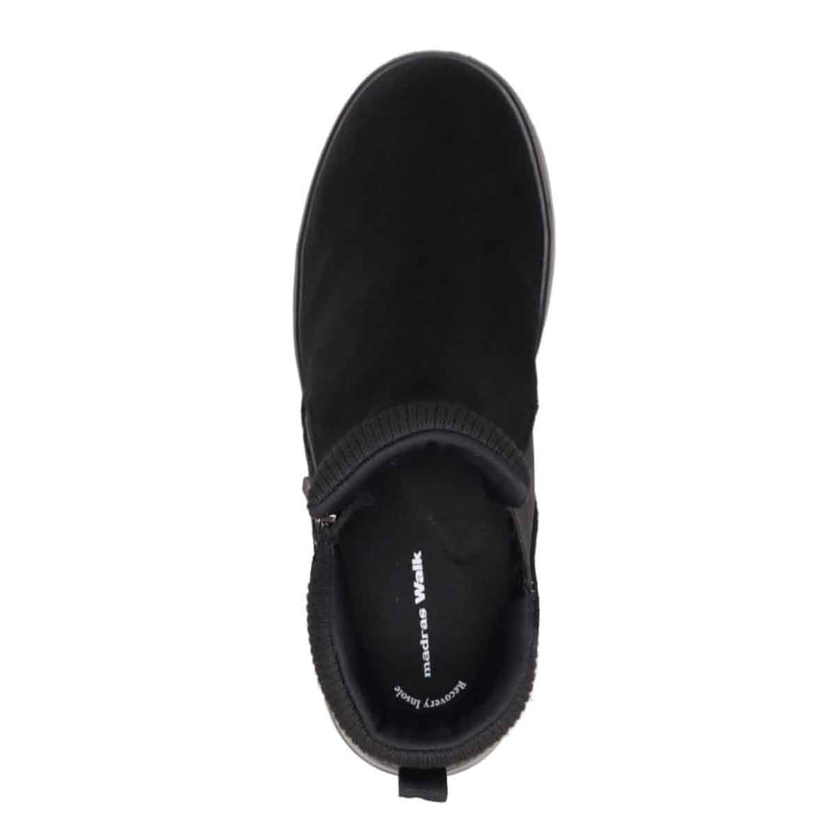 【GORE-TEX】マドラスウォーク madras Walk 「Recovery Shiatsu Insole」搭載　指圧効果により血行をよくする。防滑　外ジッパーリブ付きカジュアルブーツ MWL1046R BLACK-SILKY 23.0
