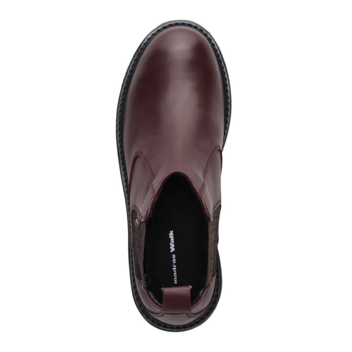 【GORE-TEX】マドラスウォーク madras Walk 「Recovery Shiatsu Insole」搭載　指圧効果により血行をよくする。防滑×防水　4.5cmヒールのタンクソールサイドゴアブーツ MWL1048R BURGUNDY 23.0