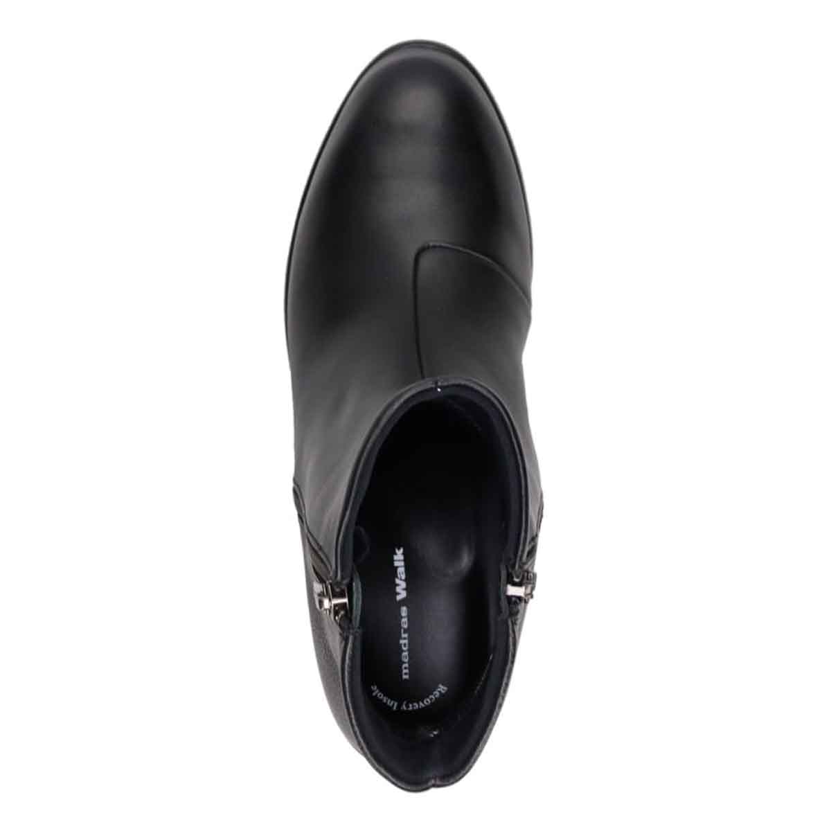 【GORE-TEX】マドラスウォーク madras Walk 「Recovery Shiatsu Insole」搭載で指圧効果により血行をよくする。 サイドジップデザイン・ショートブーツ MWL1114R BLACK 23.0