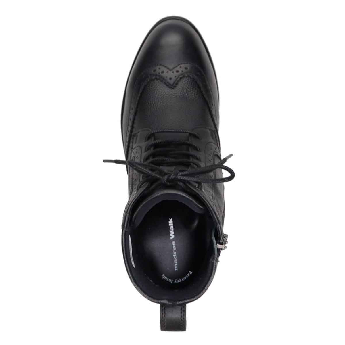 【GORE-TEX】マドラスウォーク madras Walk 「Recovery Shiatsu Insole」搭載で指圧効果により血行をよくする。 レースアップショートブーツ MWL1115R BLACK 23.0