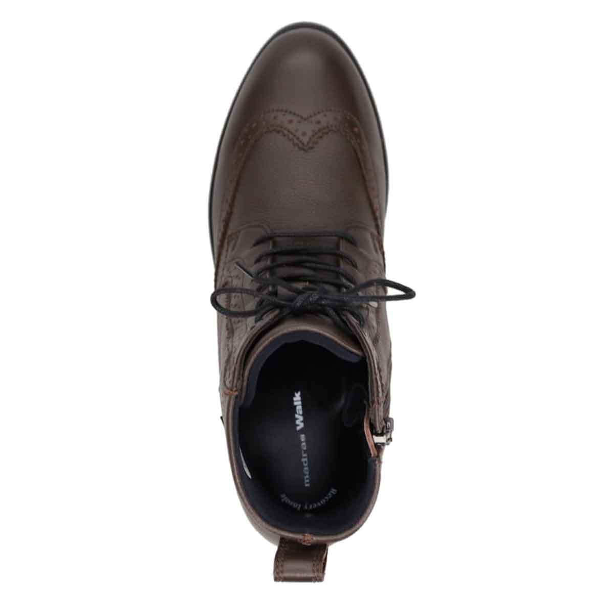 【GORE-TEX】マドラスウォーク madras Walk 「Recovery Shiatsu Insole」搭載で指圧効果により血行をよくする。 レースアップショートブーツ MWL1115R D-BROWN 23.0