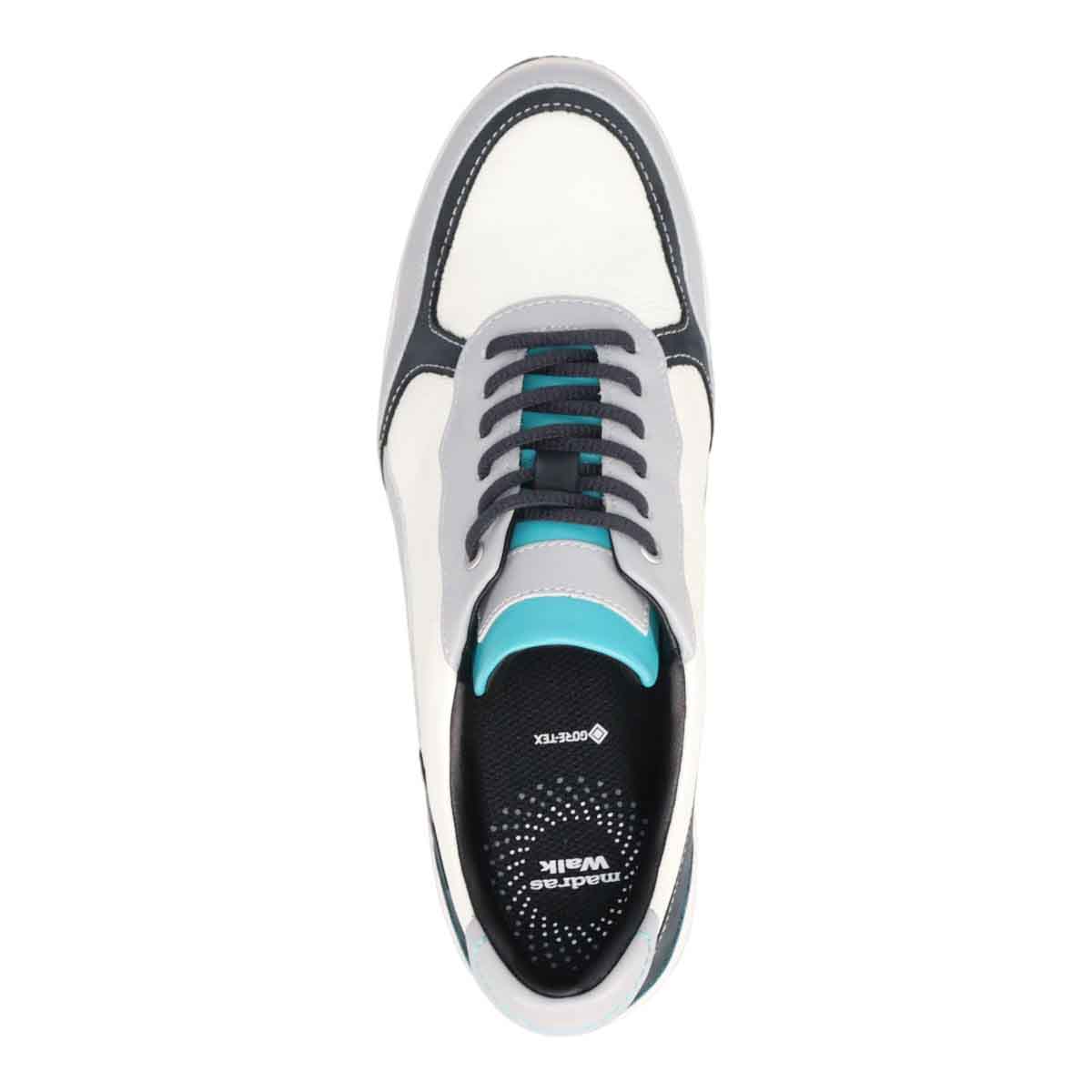 【GORE-TEX】 マドラスウォーク madras Walk 旅行に最適 ウォーキングレザースニーカー　MWL1204 WHITE/GRAY 23.0