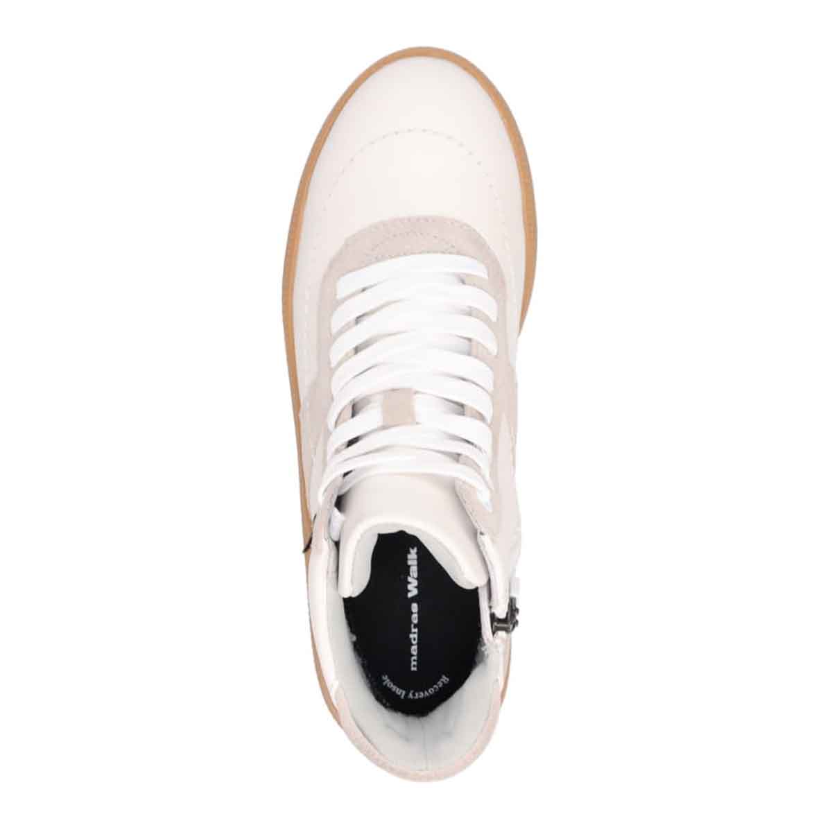 【GORE-TEX】マドラスウォーク madras Walk 「Recovery Shiatsu Insole」搭載　指圧効果により血行をよくする。ミッドカットスニーカー MWL4009R WHITE 23.0