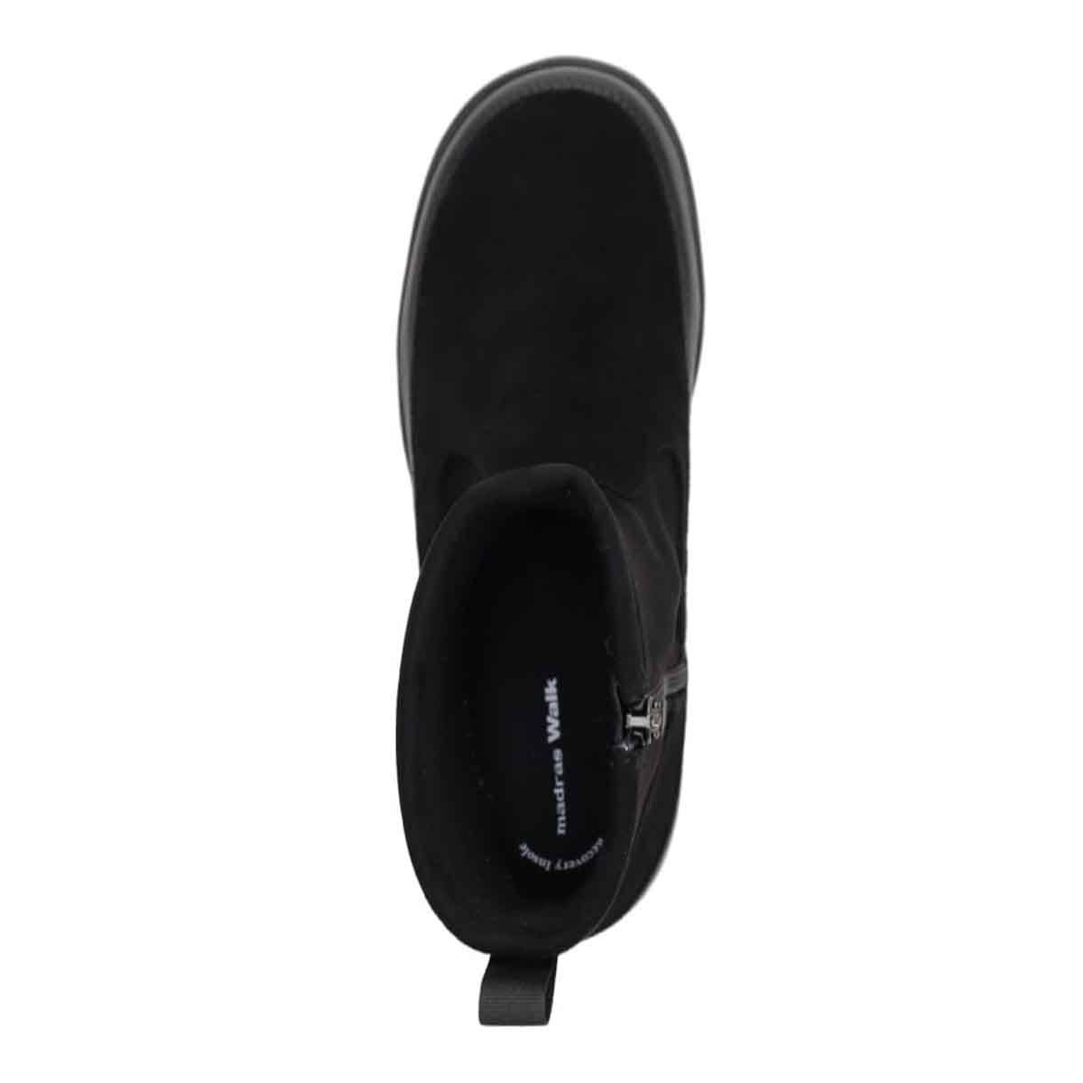 【GORE-TEX】マドラスウォーク madras Walk 「Recovery Shiatsu Insole」搭載　指圧効果により血行をよくする。防水 防滑 3.0cmヒールのシンプルショートブーツ MWL4010R BLACK 23.0