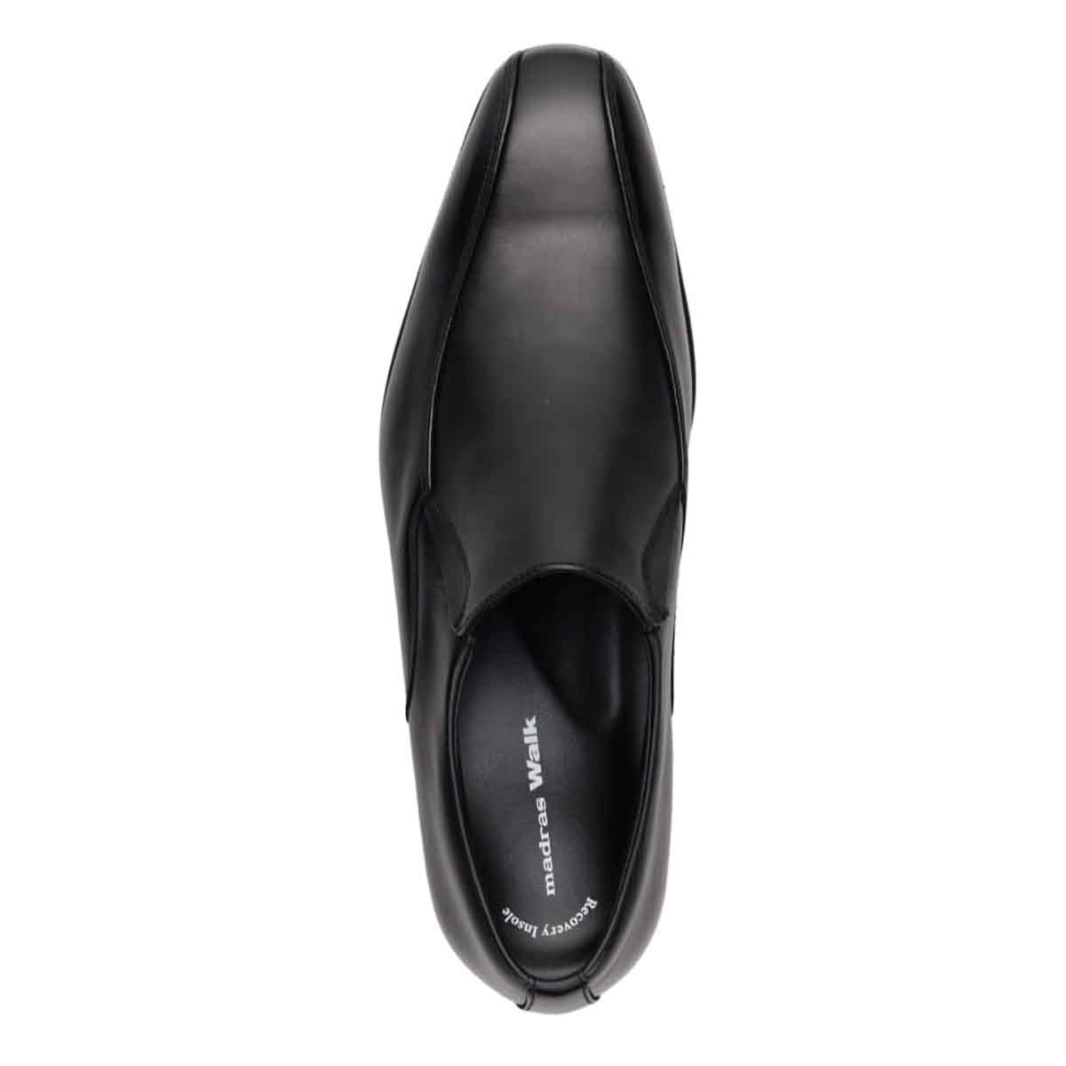 【大きいサイズ】【GORE-TEX】マドラスウォーク madras Walk 「Recovery Shiatsu Insole」搭載で指圧効果により血行をよくする。　ゴアテックススワールモカスリッポンビジネスシューズ　SPMWK7802R BLACK 27.5