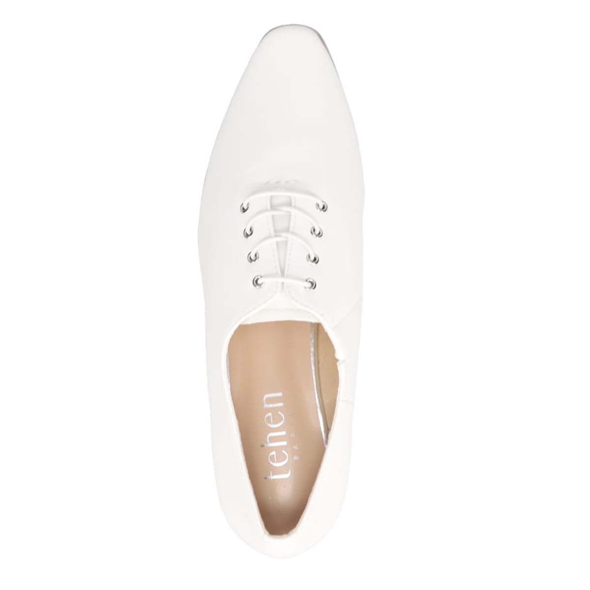 テーン tehen レースアップ ベーシックフラットパンプス　TN1801 WHITE 23.0