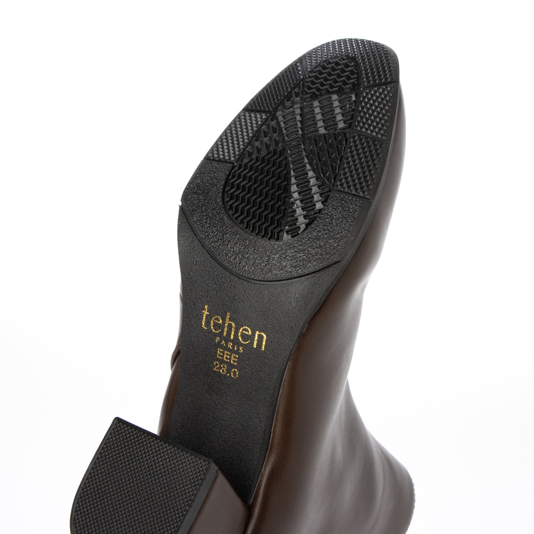 【4cm4時間防水設計】テーン tehen 現代的シルエットの5.0cmヒールショートブーツ TN4031 D-BROWN 23.0