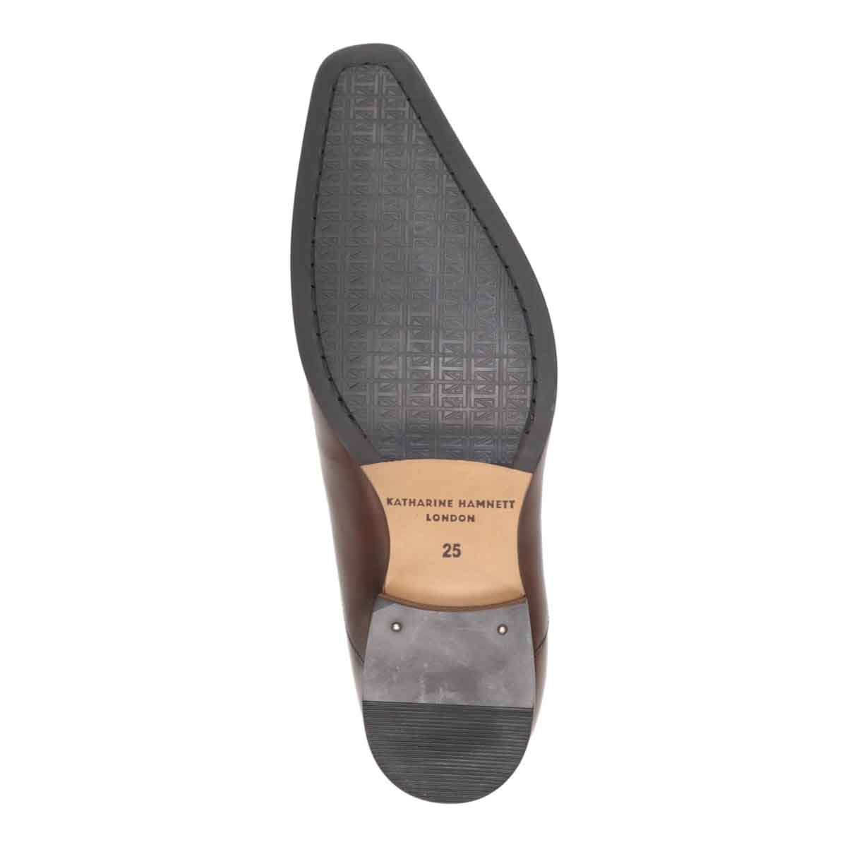 KATHARINE HAMNETT LONDON　ロングノーズ・ストレートチップビジネスシューズ　31683 D-BROWN 25.0