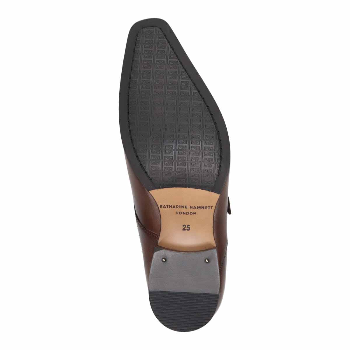 キャサリンハムネットロンドン KATHARINE HAMNETT LONDON  ロングノーズ・ダブルモンクドレスシューズ  31731 BROWN 25.0