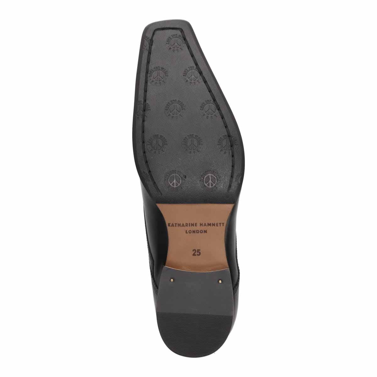 キャサリンハムネットロンドン KATHARINE HAMNETT LONDON  ロングノーズ・外羽根スワールモカドレスシューズ  31733 BLACK 25.0