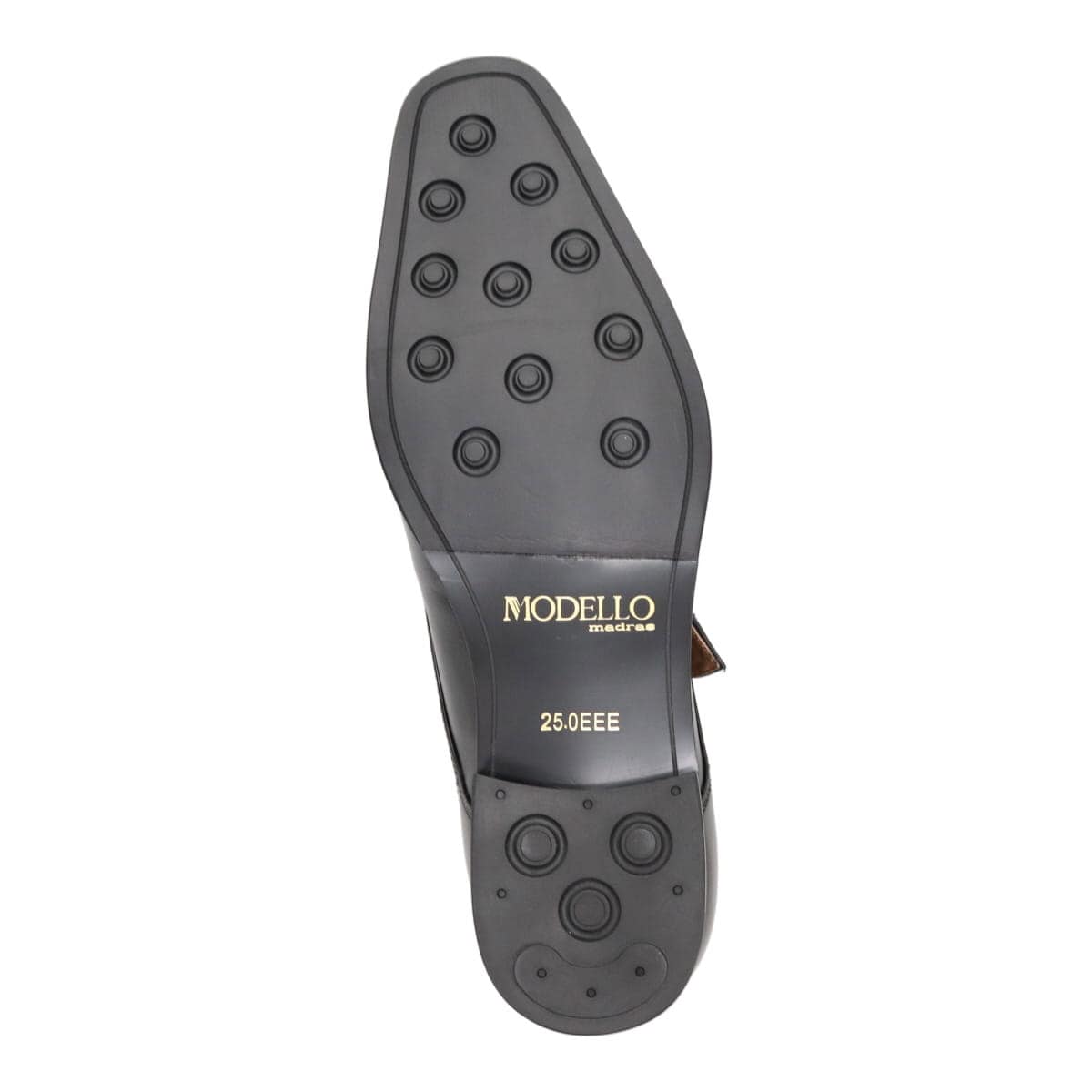 モデロ MODELLO 「Recovery Shiatsu Insole」搭載で指圧効果により血行をよくする。本革 モンクストラップビジネスシューズ  DM1512AR BLACK 25.0