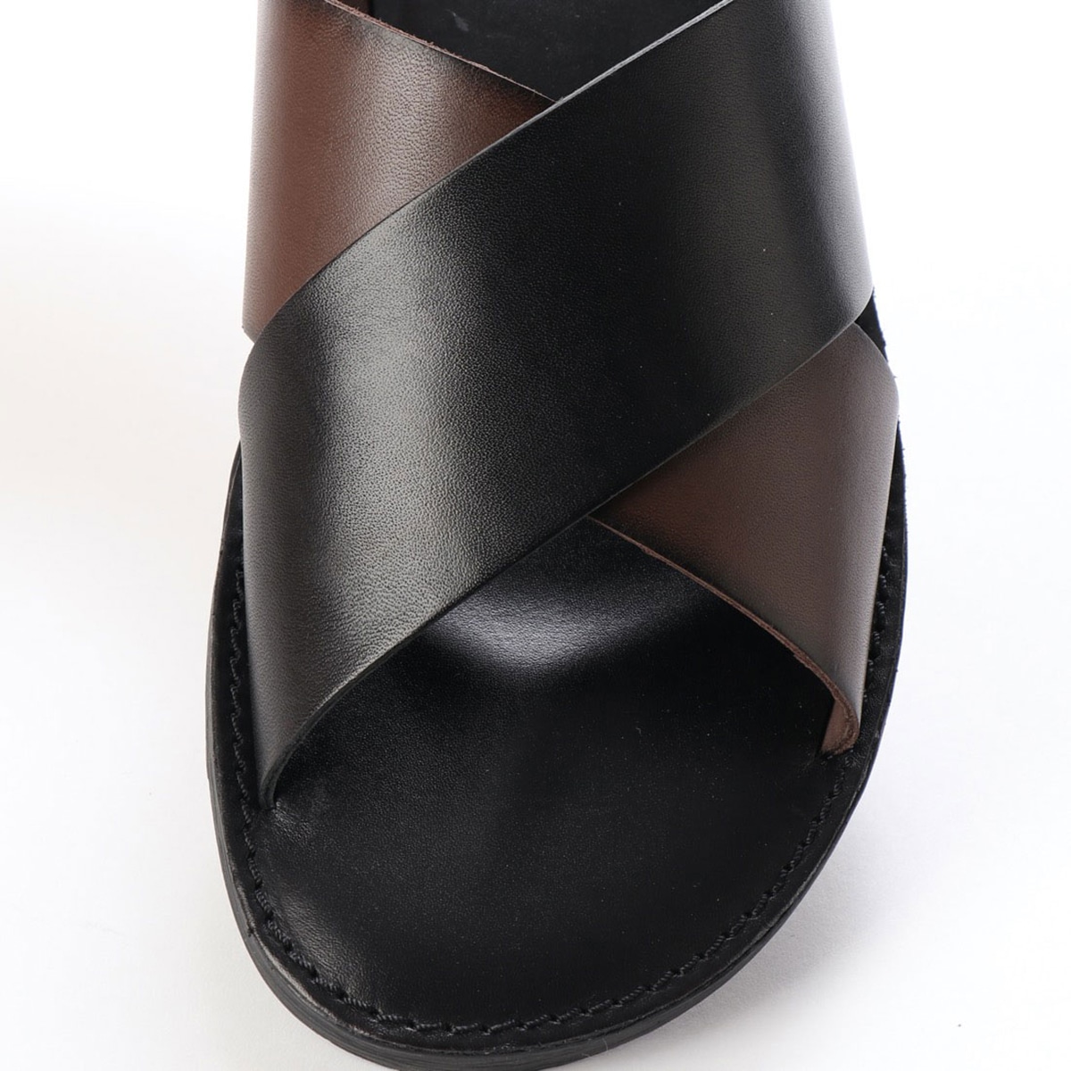 モデロ MODELLO 本革 高級 レザーサンダル DM5129 BLACK/D-BROWN 40 (25.0～25.5)