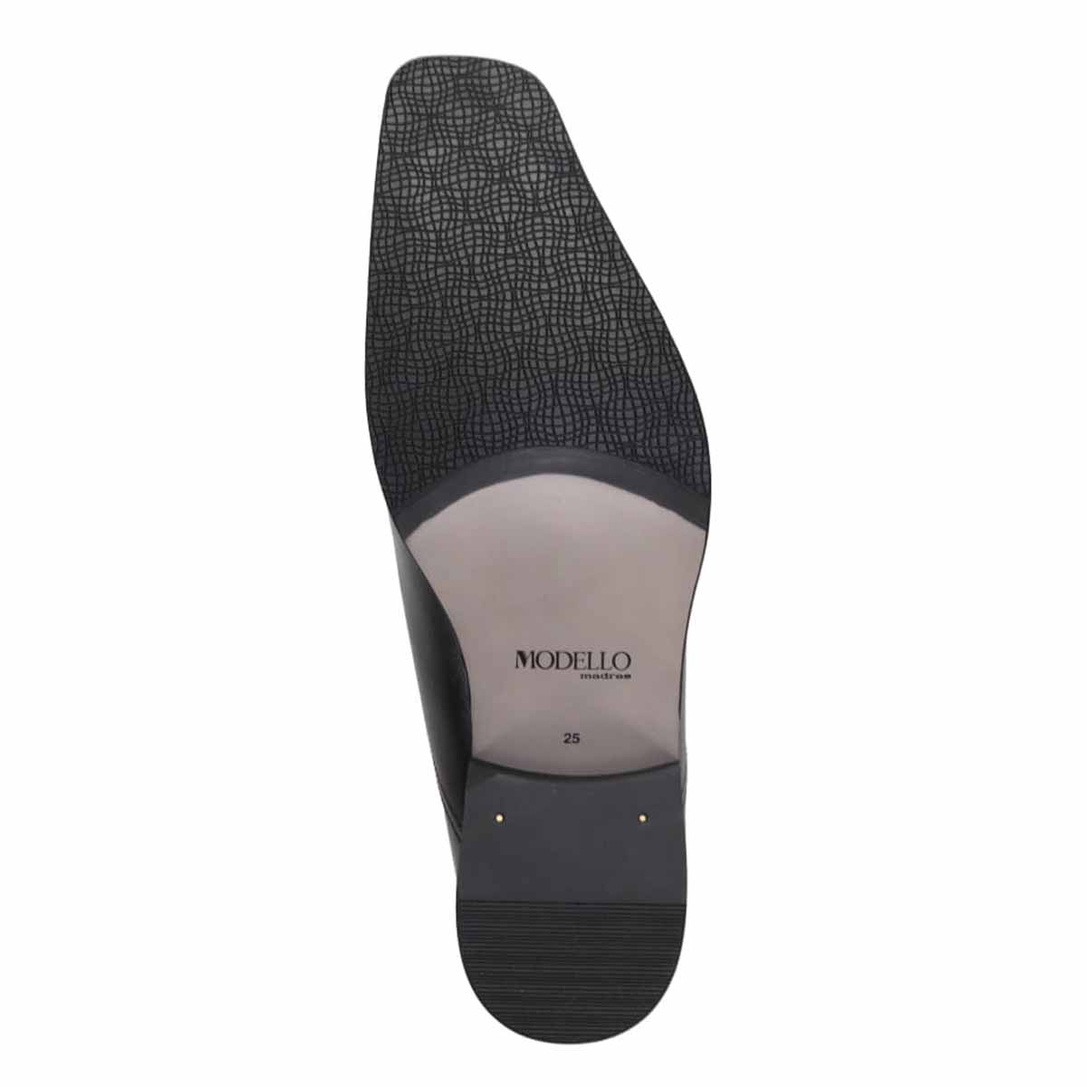 モデロ MODELLO 「リカバリーインソール」搭載で指圧効果により血行を115％促進。サイドレースドレスシューズ　DM5523XR BLACK 25.0