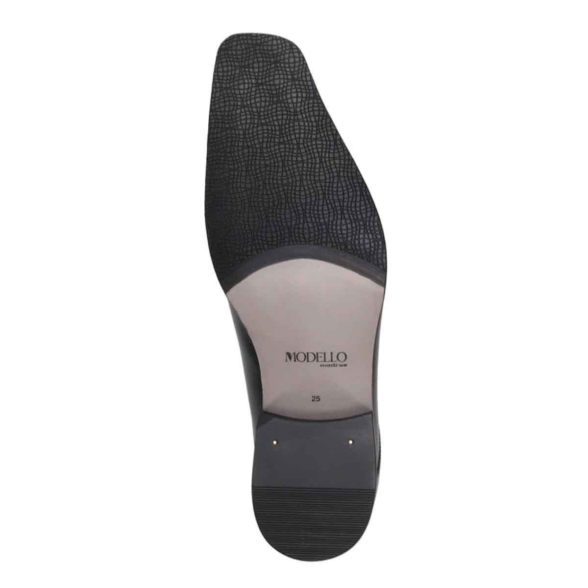 モデロ MODELLO 「リカバリーインソール」搭載で指圧効果により血行を115％促進。スワールモカスリッポンドレスシューズ　DM5525XR BLACK 25.0