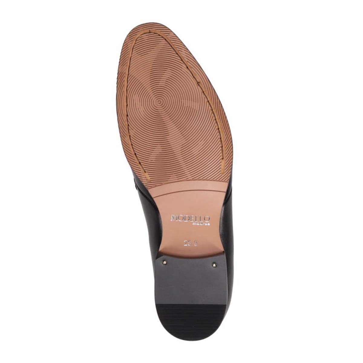 モデロ MODELLO 「リカバリーインソール」搭載で指圧効果により血行を115％促進。コインローファー　DM5529XR BLACK 25.0