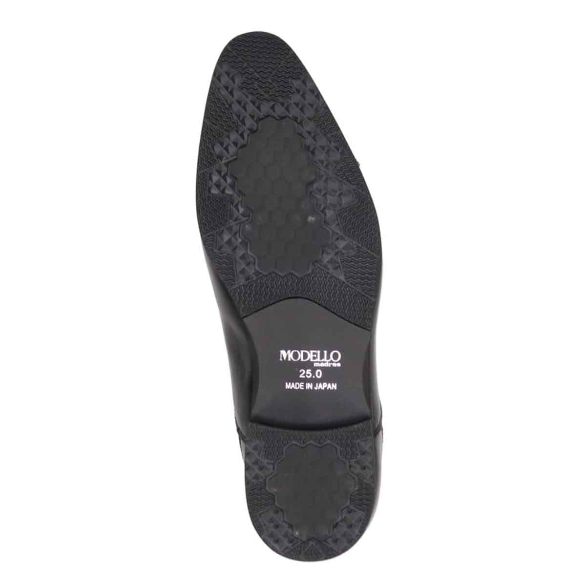 【GORE-TEX】モデロ MODELLO 「リカバリーインソール」搭載で指圧効果により血行をよくする。内羽根ストレートチップビジネスシューズ　DM5530GR BLACK 25.0