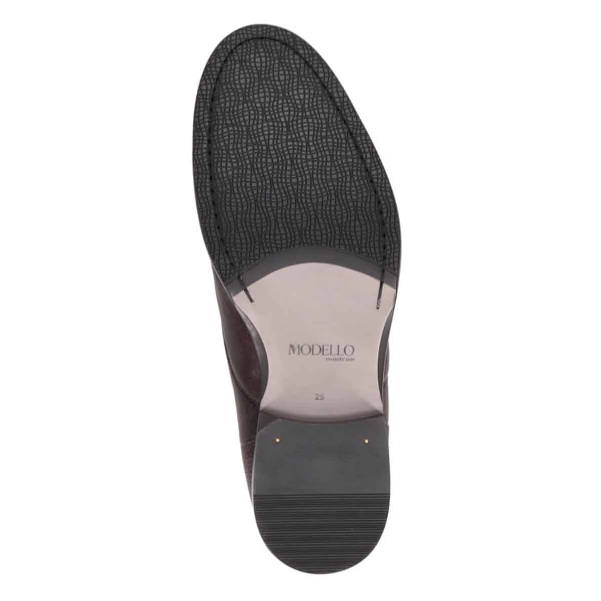 モデロ MODELLO 「Recovery Shiatsu Insole」搭載で指圧効果により血行をよくする。サイドゴア カジュアルスリッポンビジネスシューズ　DM5534XR D-BROWN 25.0