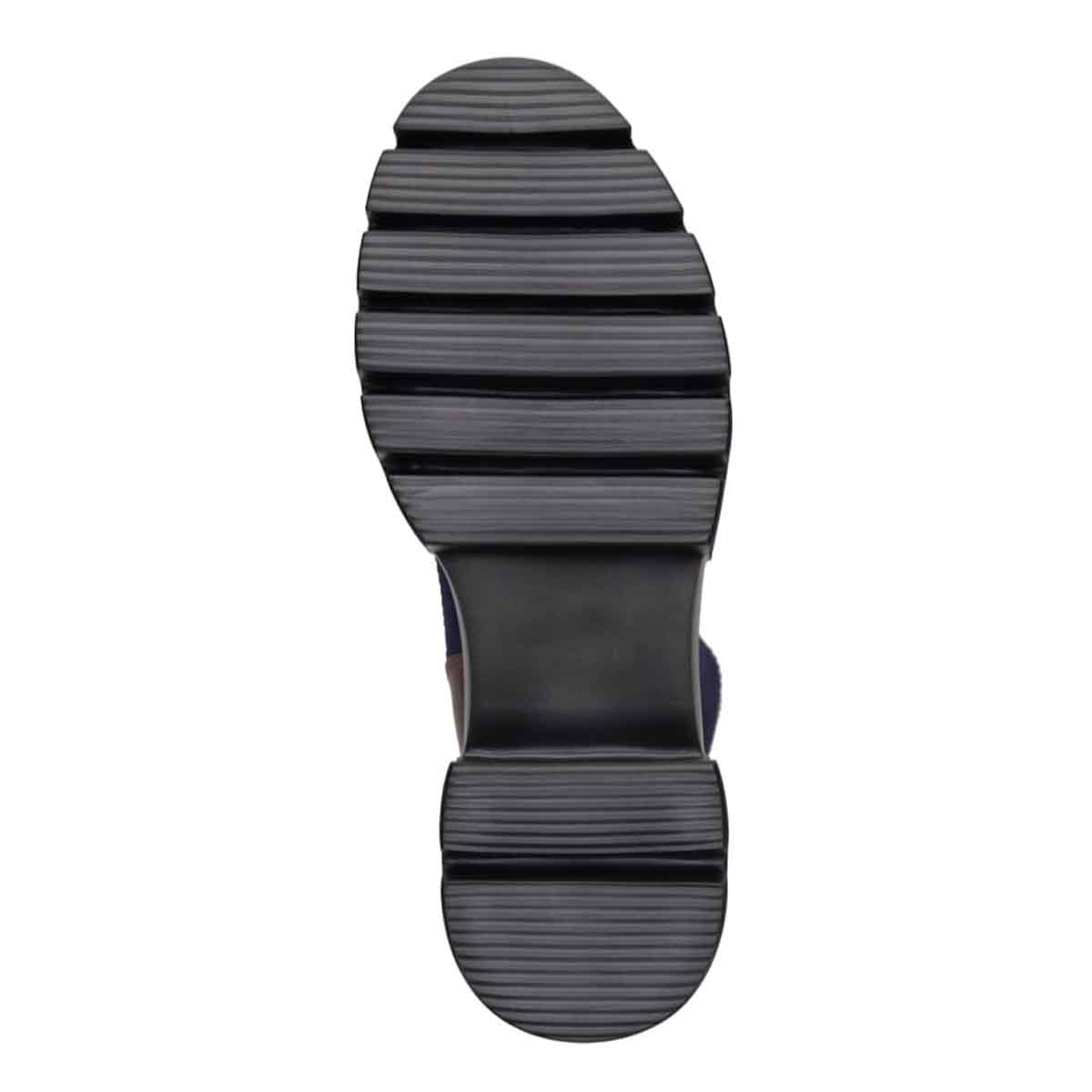 モデロ MODELLO 「Recovery Shiatsu Insole」搭載で指圧効果により血行をよくする。ソフトな素材が足にフィットする 6.5cmヒールのニットブーツ DML5056R NAVY 23.0