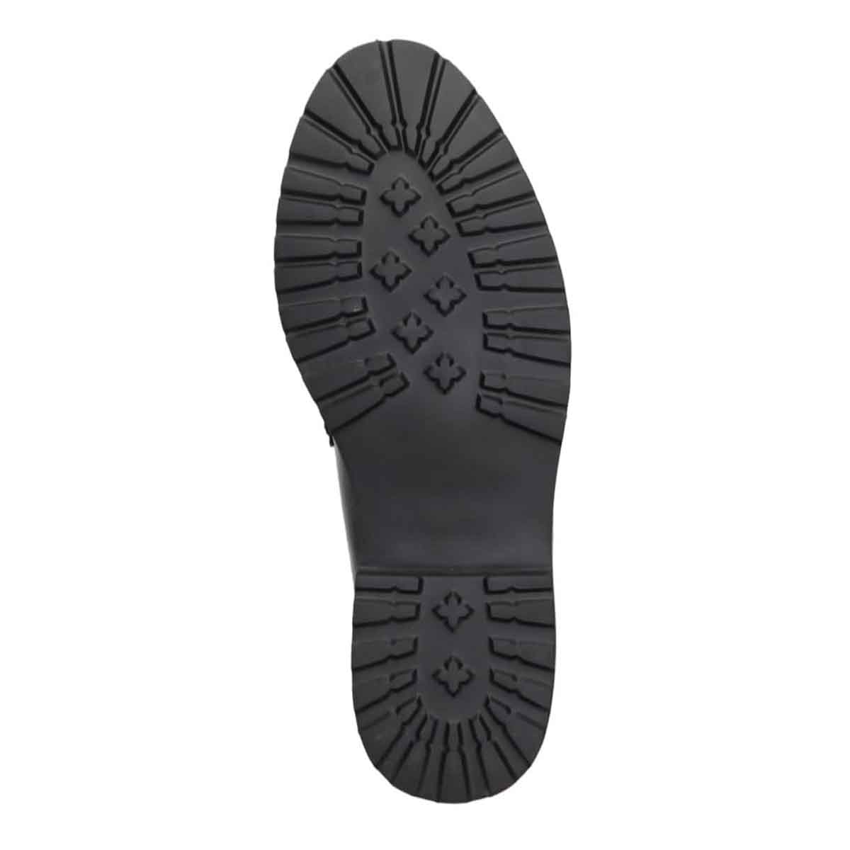 【撥水仕様】モデロ MODELLO 「Recovery Shiatsu Insole」搭載で指圧効果により血行をよくする。バー金具付き厚底ローファー　DML6061R BLACK-ENAMEL 23.0