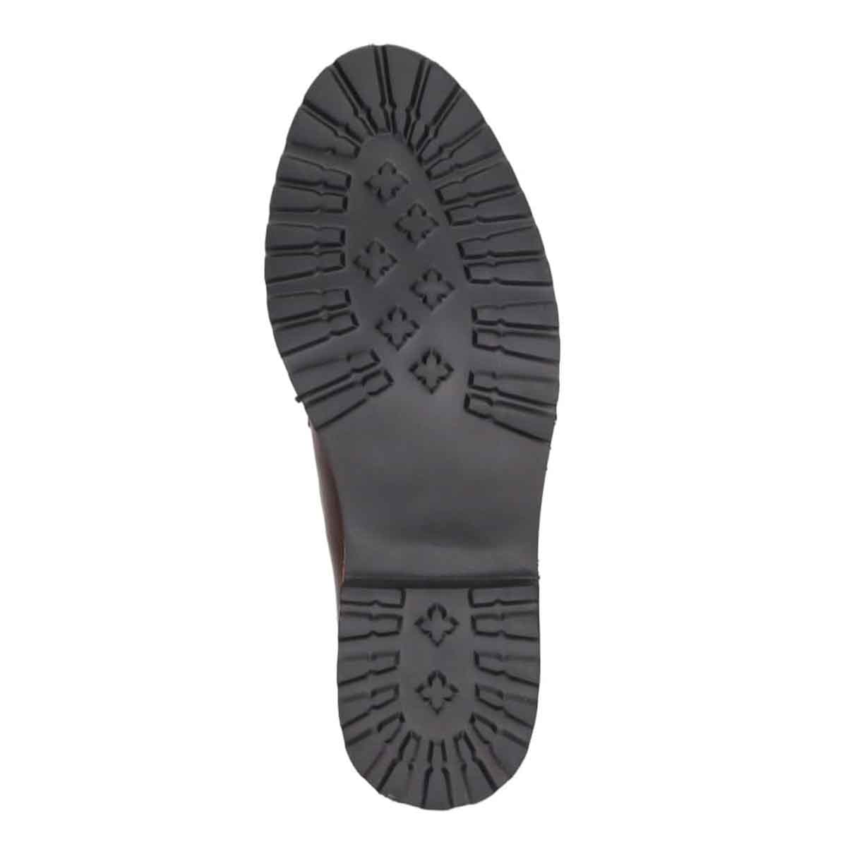 【撥水仕様】モデロ MODELLO 「Recovery Shiatsu Insole」搭載で指圧効果により血行をよくする。バー金具付き厚底ローファー　DML6061R D-BROWN 23.0