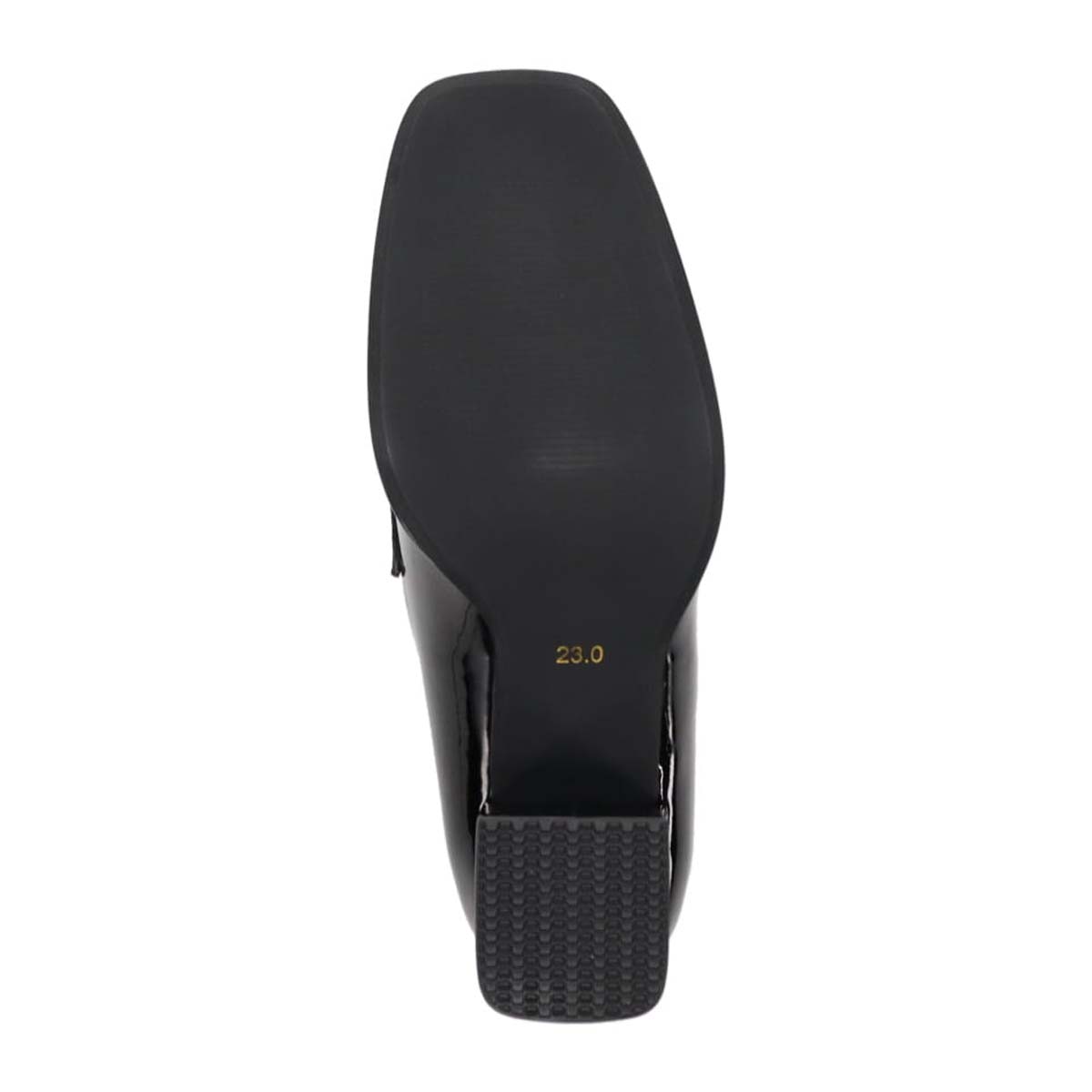 モデロ MODELLO 「リカバリーインソール」搭載で指圧効果により血行を115％促進。Recoveryチャンキーヒールローファー　DML6066R BLACK-ENAMEL 23.0