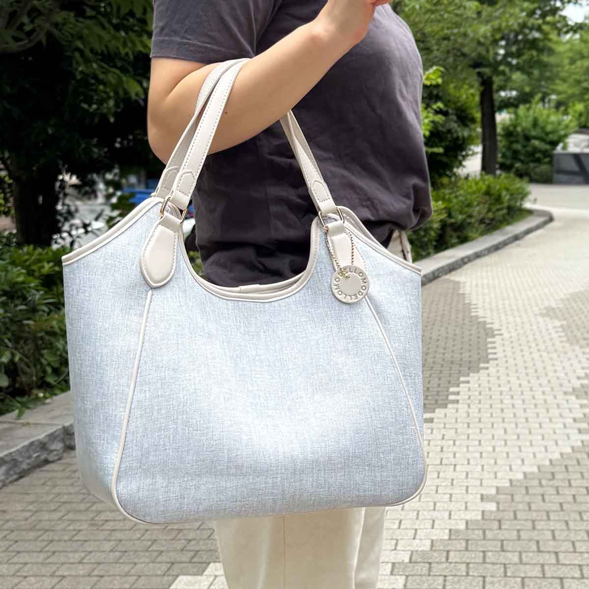 モデロ MODELLO　大人女性のためのエレガント キャンバストートバッグ　DMLB501 GRAY FREE