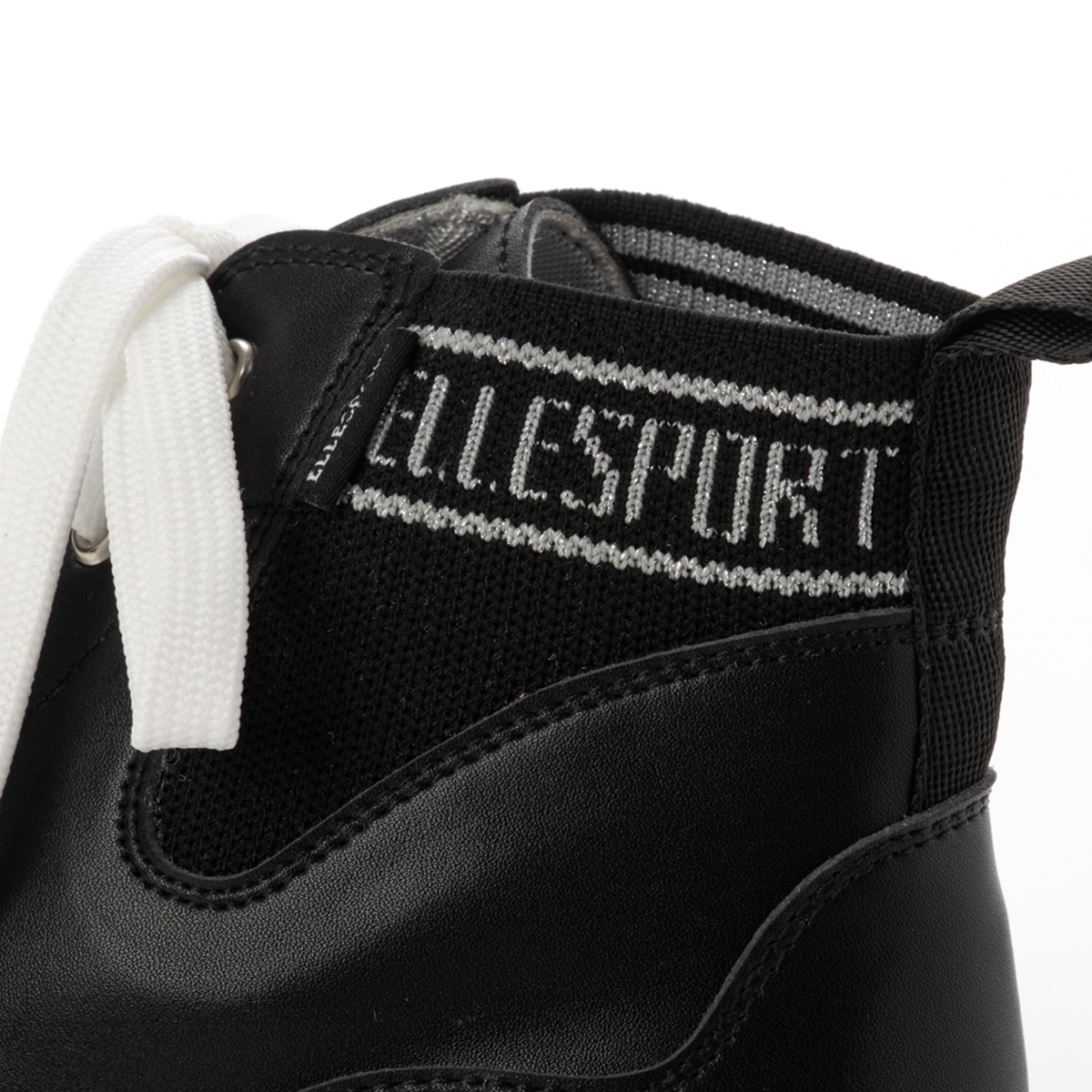 《１/２８～１/３０  アウトレット限定》エル スポーツ ELLESPORT サイドゴア レースアップ・ハイカットスニーカー ESP10654 BLACK 23.0