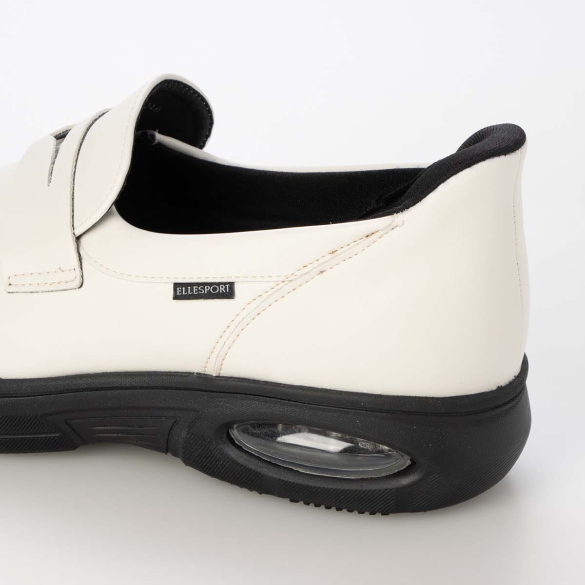 【4cm4時間防水設計】エル スポーツ ELLESPORT クイックフィットスニーカーソールローファー ESP12612 IVORY 23.0