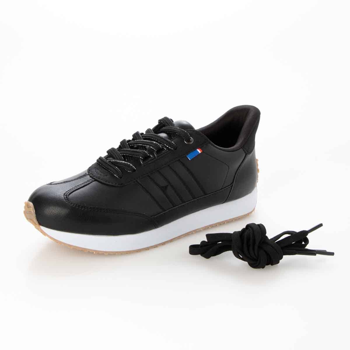 【ユニセックス】エル スポーツ ELLESPORT クイックフィットローテクスニーカー ESP14511 BLACK 23.0