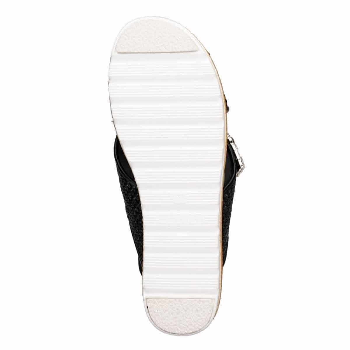 HIROKO KOSHINO 大人可愛いジュート調 グリッターサンダル　HKL1500 BLACK M　(23.0～23.5)