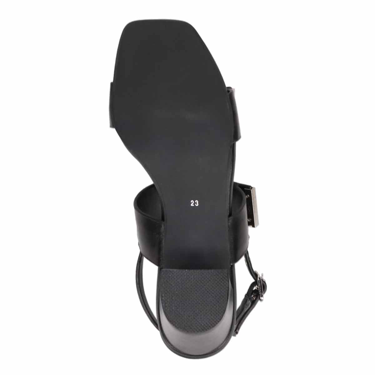 HIROKO KOSHINO 安定の太めヒール バックストラップ 5.5cmヒールサンダル　HKL8009 BLACK 23