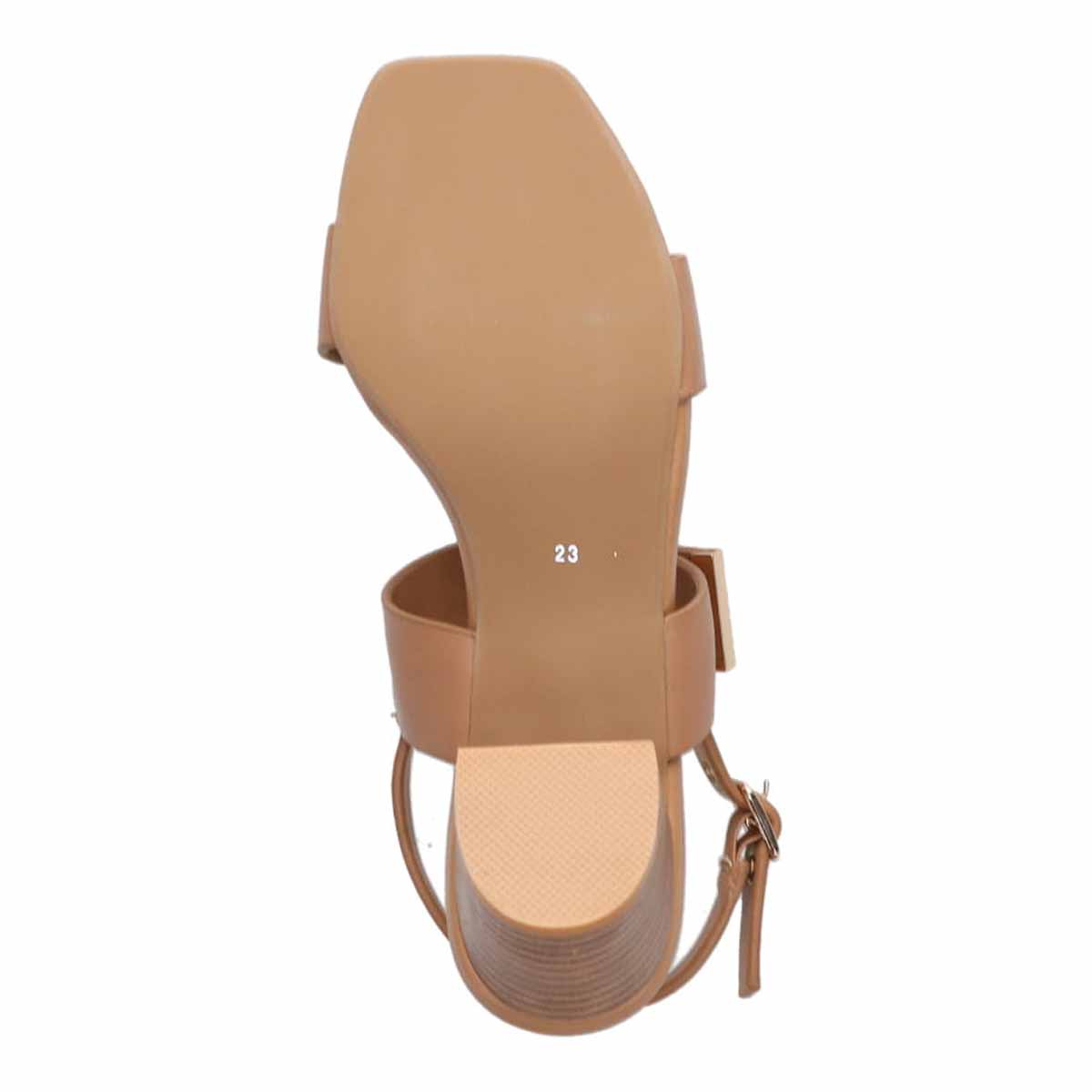 HIROKO KOSHINO 安定の太めヒール バックストラップ 5.5cmヒールサンダル　HKL8009 BROWN 23