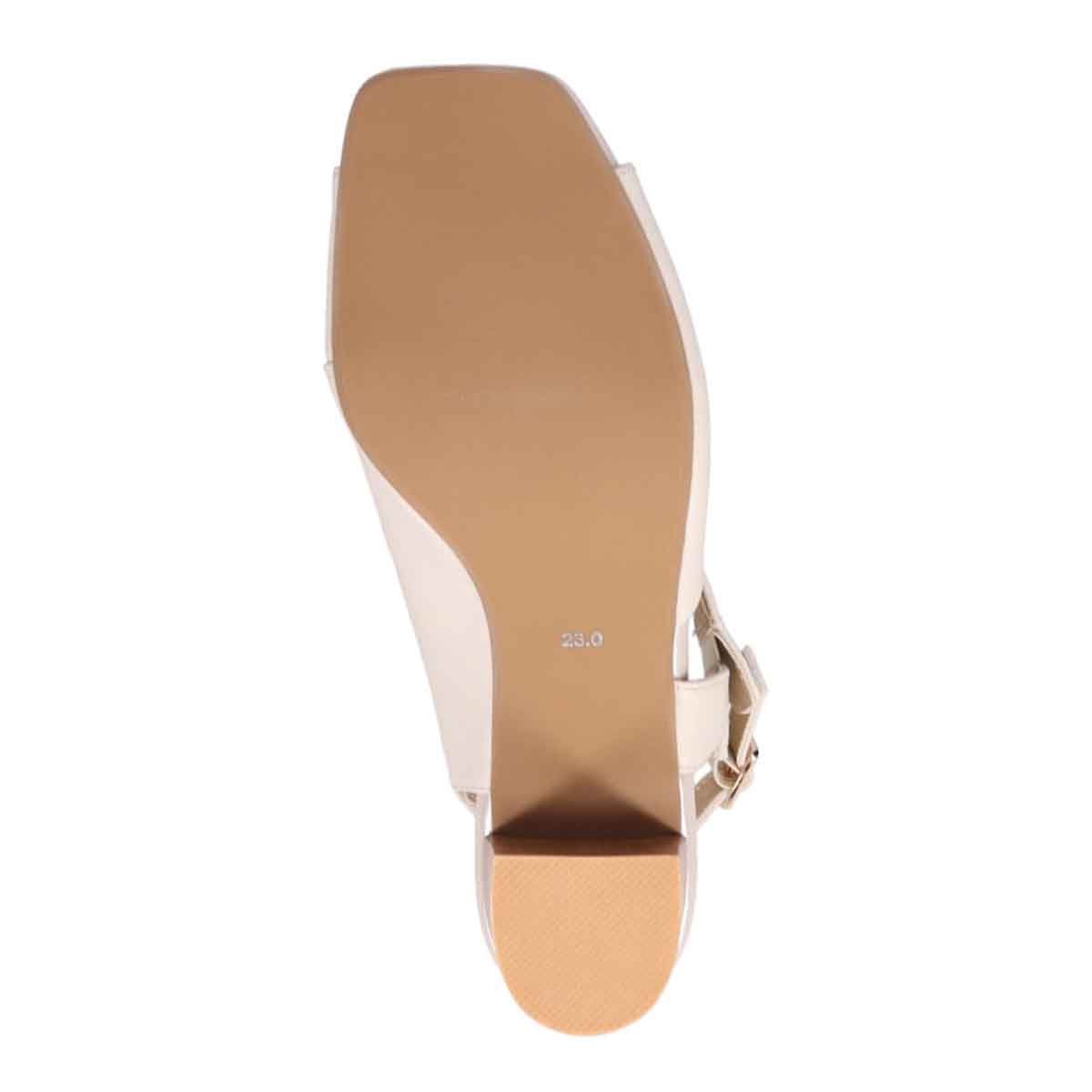 HIROKO KOSHINO  安定感と美脚を叶える 甲深デザイン 5.5cmヒールサンダル　HKL8010 IVORY 23.0