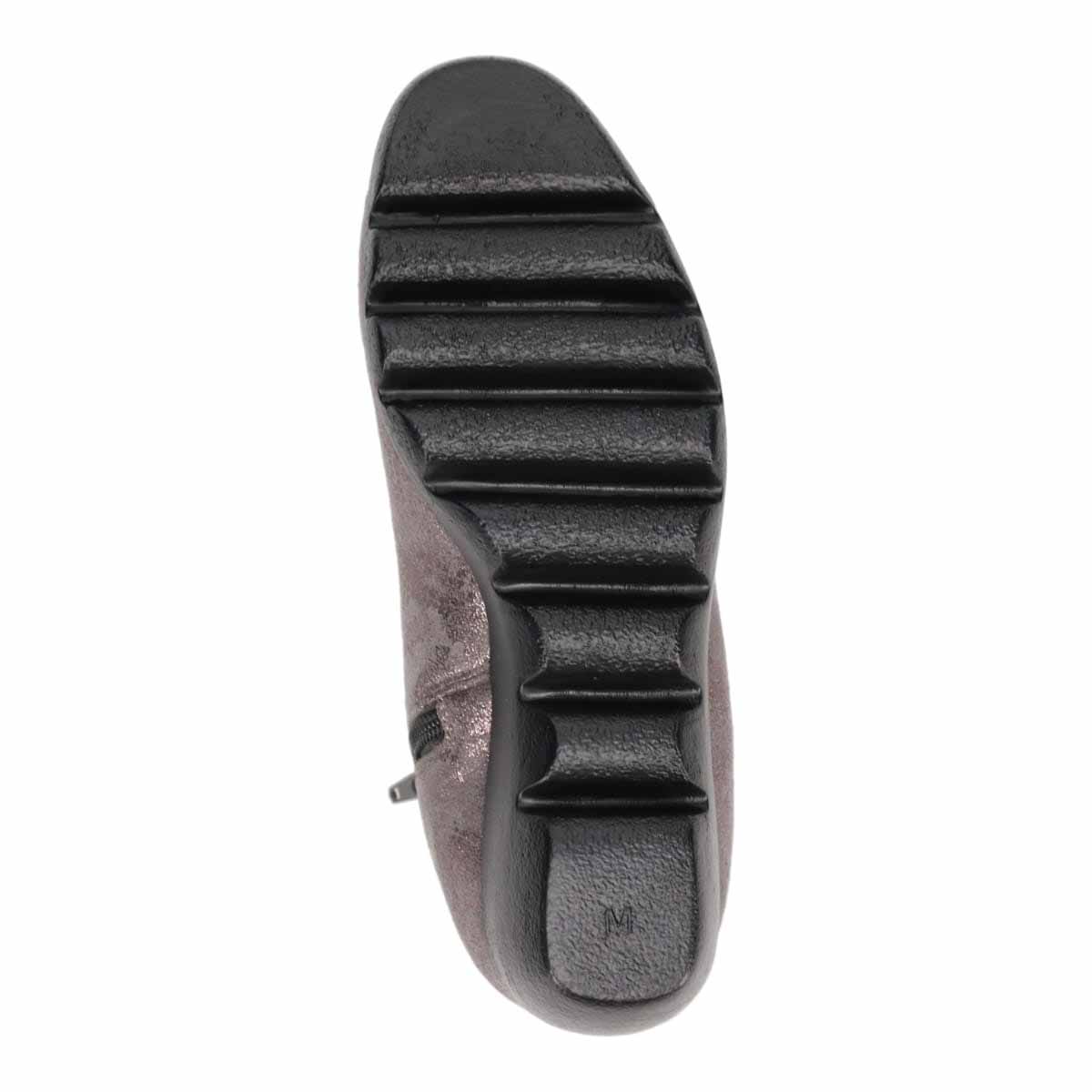 【撥水加工】HIROKO KOSHINO FEMME　ウェーブソール カジュアルショートブーツ　HRL1002 GRAY-PR M　(23.0～23.5)