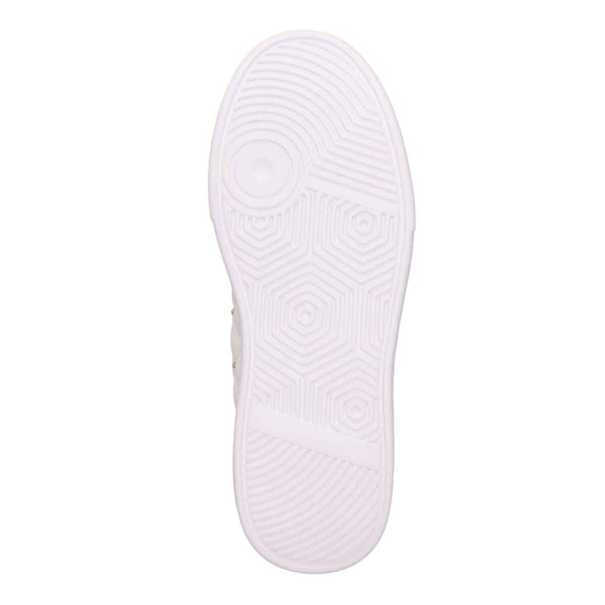 HIROKO KOSHINO FEMME サイドのキルティングとスタッズがポイントのコート系スニーカー HRL2032 IVORY 23.0