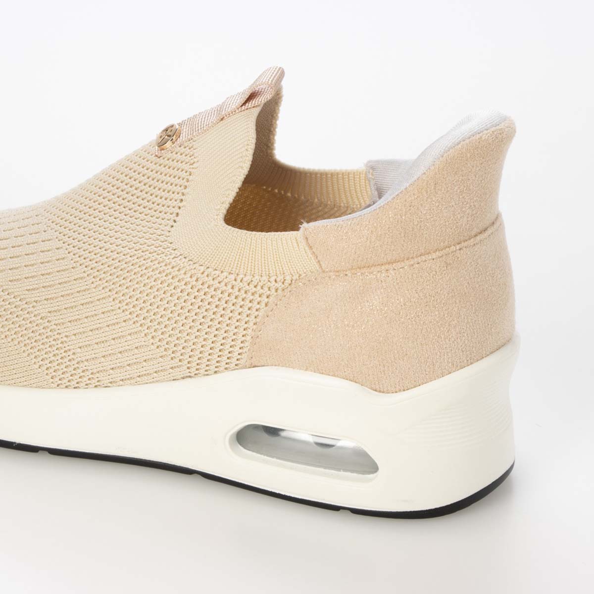 HIROKO KOSHINO FEMMEシンプルニットのスリッポンスニーカー HRL9000 BEIGE 23.0