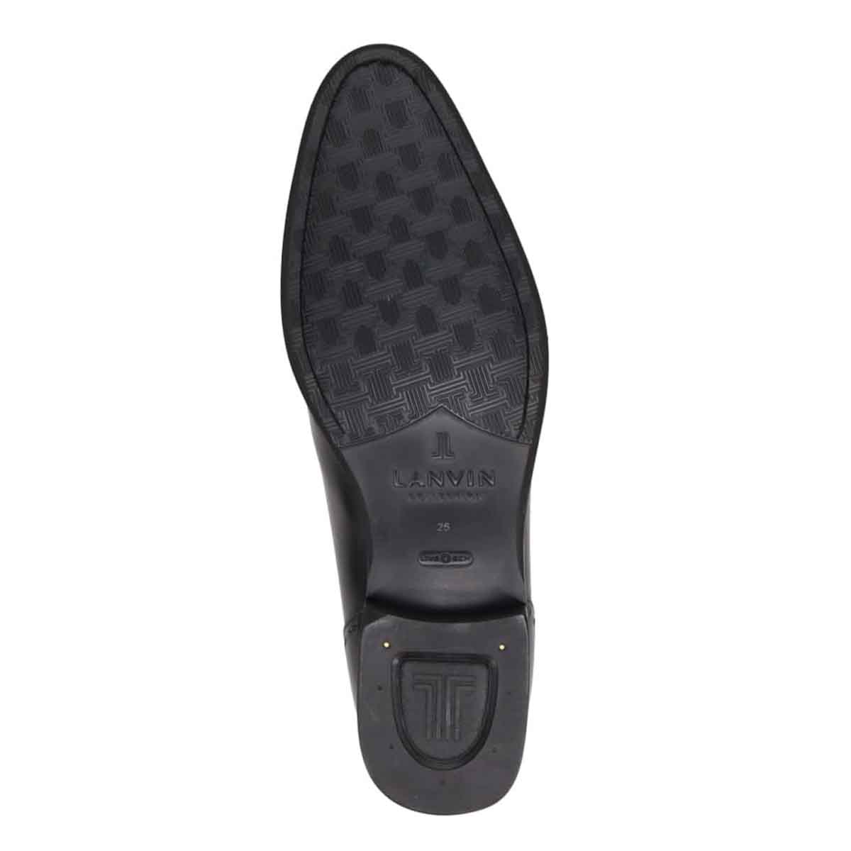 ランバンコレクション LANVIN COLLECTION 「Recovery Shiatsu Insole」搭載で指圧効果により血行をよくする。 軽量設計　内羽根ストレートチップドレスシューズ　LV1019XR BLACK 25.0
