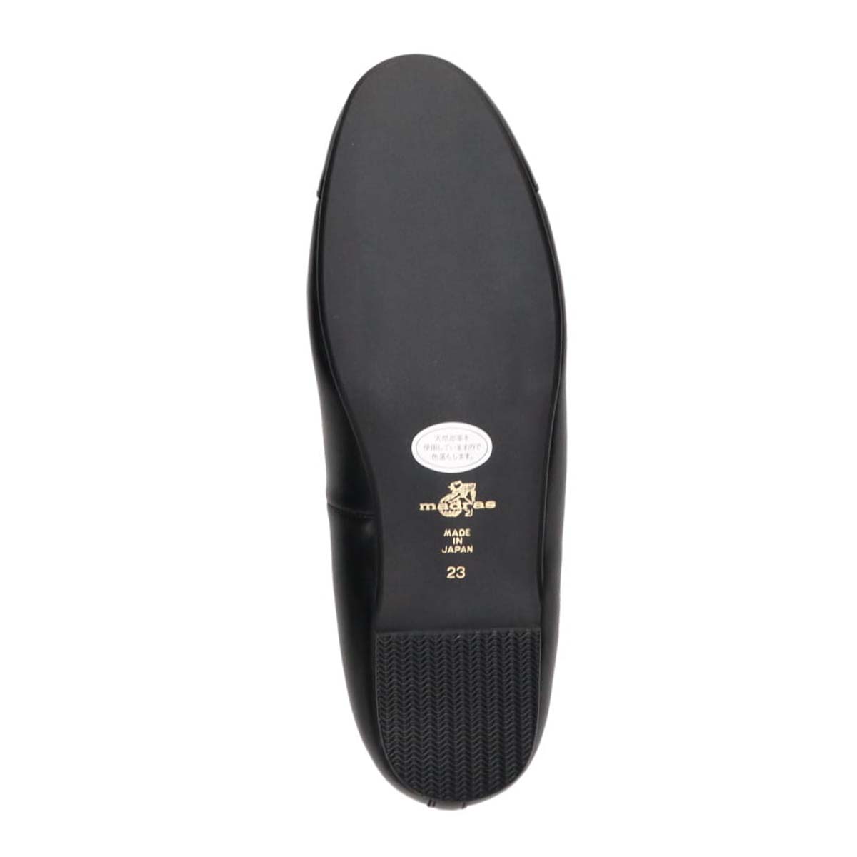 マドラス madras metaインソール搭載　幅広いスタイリングに華やぎをもたらす万能バレエシューズ　MAL9120MT BLACK 23.0