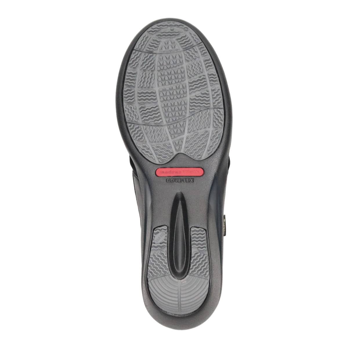 【GORE-TEX】マドラスウォーク madras Walk 「Recovery Shiatsu Insole」搭載で指圧効果により血行をよくする。 シンプルなデザインでさまざまなスタイルに合わせやすい！通勤・きれい目 ゴアテックススリッポンスニーカー MWL1008R BLACK 23.0