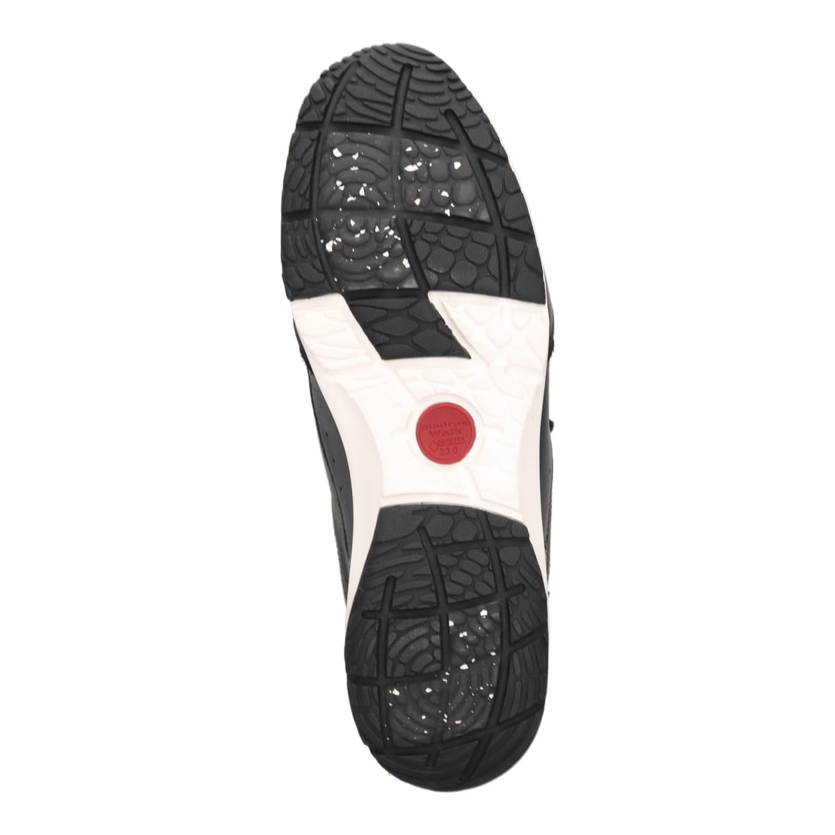 【GORE-TEX】マドラスウォーク madras Walk 「Recovery Shiatsu Insole」搭載で指圧効果により血行をよくする。旅行に最適 ウォーキングレザースニーカー　MWL1204R BLACK 23.0