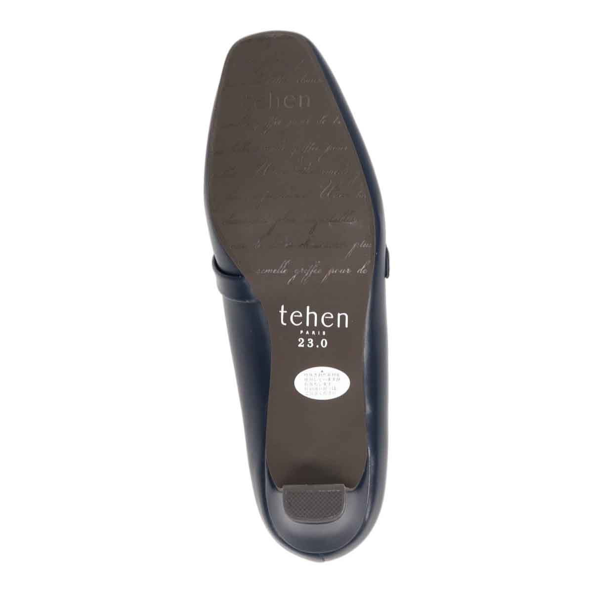 テーン tehen 活躍間違い無しのベルト付きモカパンプス　TN1779 NAVY/C 23.0