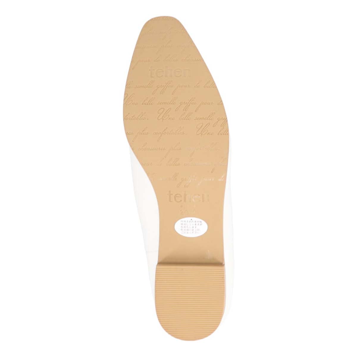 テーン tehen レースアップ ベーシックフラットパンプス　TN1801 WHITE 23.0
