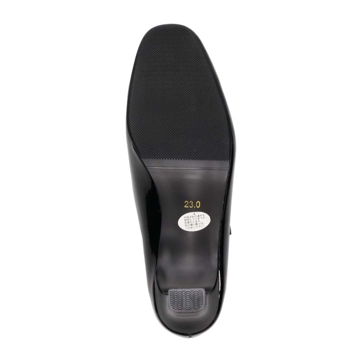 テーン tehen 甲ストラップ付　5.5cmヒールベーシックパンプス　TN5514 BLACK-ENAMEL 23