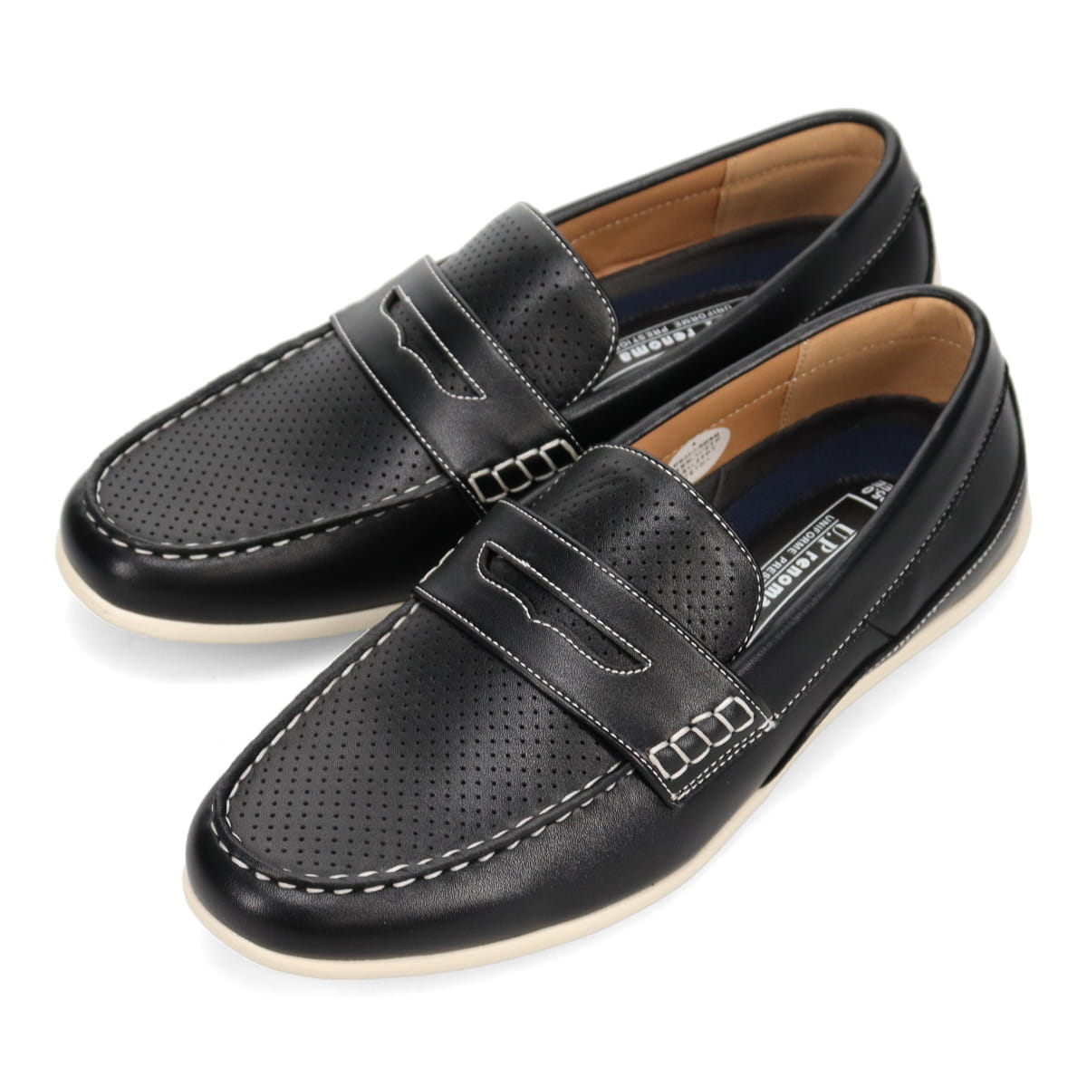 ユーピーレノマ U P Renoma パンチング素材を使用した カジュアルローファー U4018 25 0 Black メンズ Madras マドラス 公式