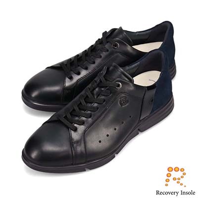 ランバンオンブルー LANVIN en Bleu 「リカバリーインソール」搭載で指圧効果により血行を115％促進。 レースアップ レザースニーカー  086493R